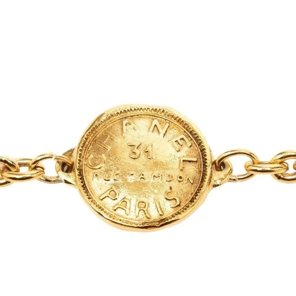 Chanel 31 Rue Cambon Le Cambon Logo Plate Chain Belt Gold Plated